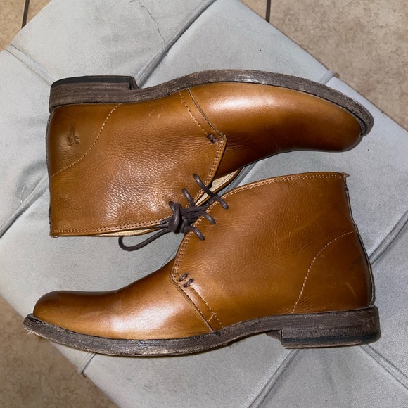 Frye Tan Leather Ankle Boots - Picture 1 of 8